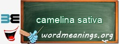 WordMeaning blackboard for camelina sativa